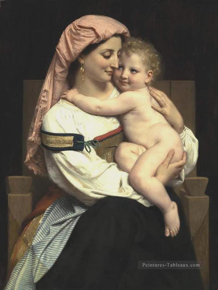 Femme de Cervara et Son Enfant 1861 réalisme William Adolphe Bouguereau Peintures à l'huile